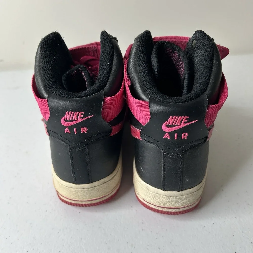 Nike Air Force 1 (2009) Women's 6.5 Black Pink High Top Athletic Shoes Sneakers